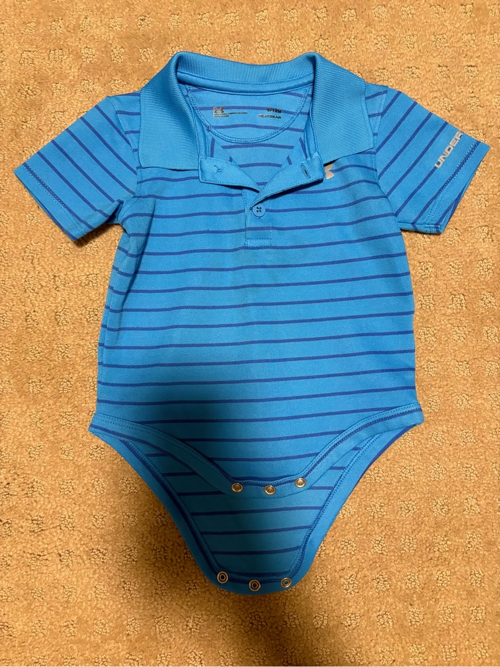 Under Armour Blue Striped Polo One-Piece Bodysuit
